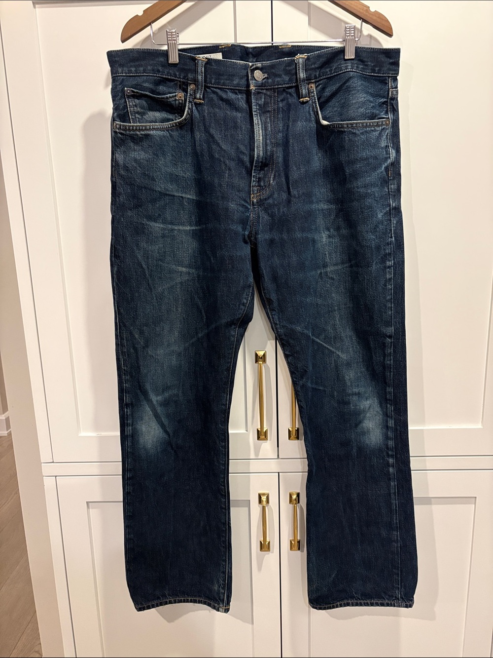 GAP Classic Men's Straight-Leg Denim Jeans - Dark Blue Size 36